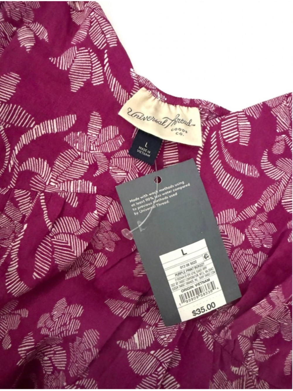 Women's Universal Thread Purple Print Ruffle Dress Size L - Picture 4 of 7